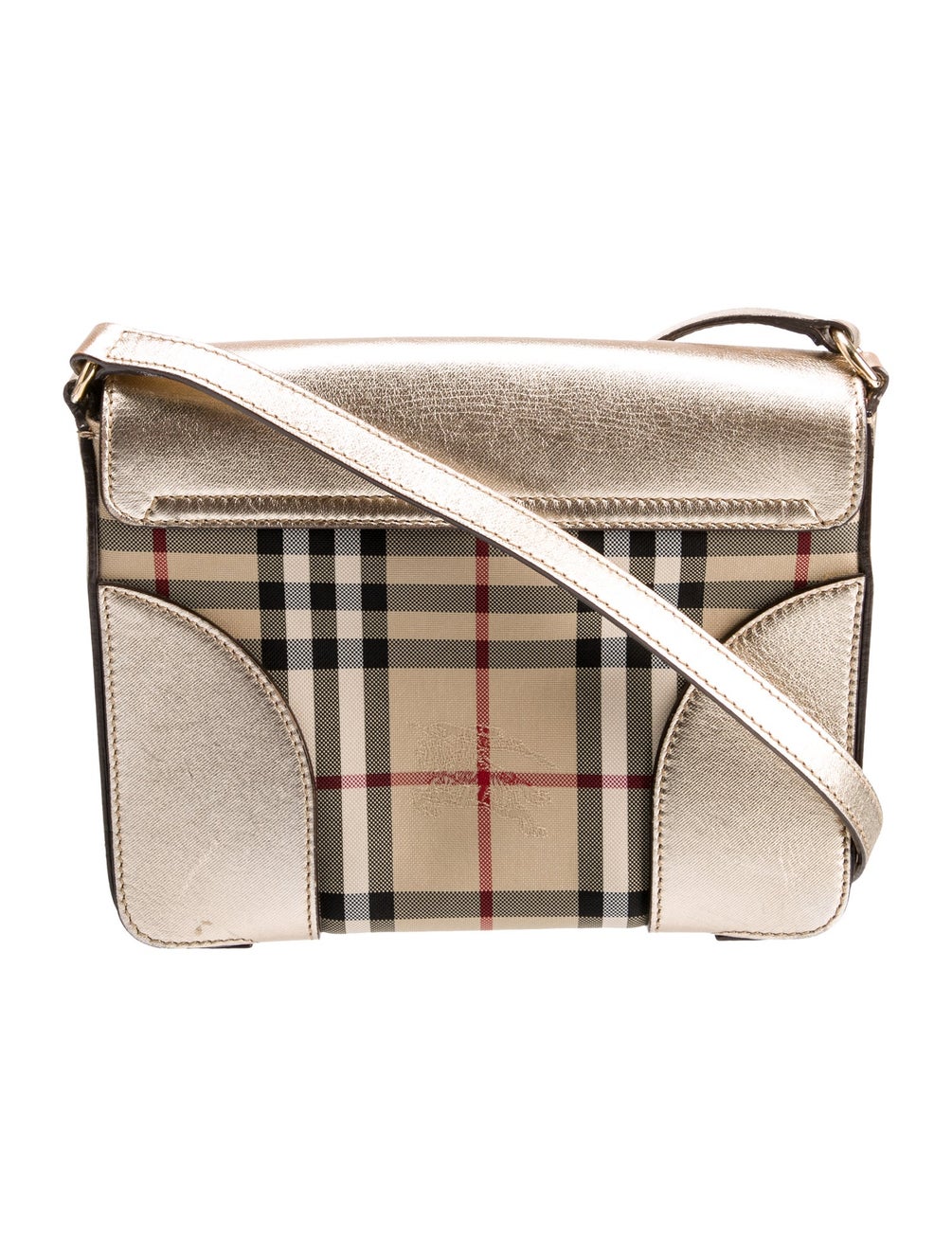 Burberry London Horseferry Check Small Dickens Crossbody Bag Gold