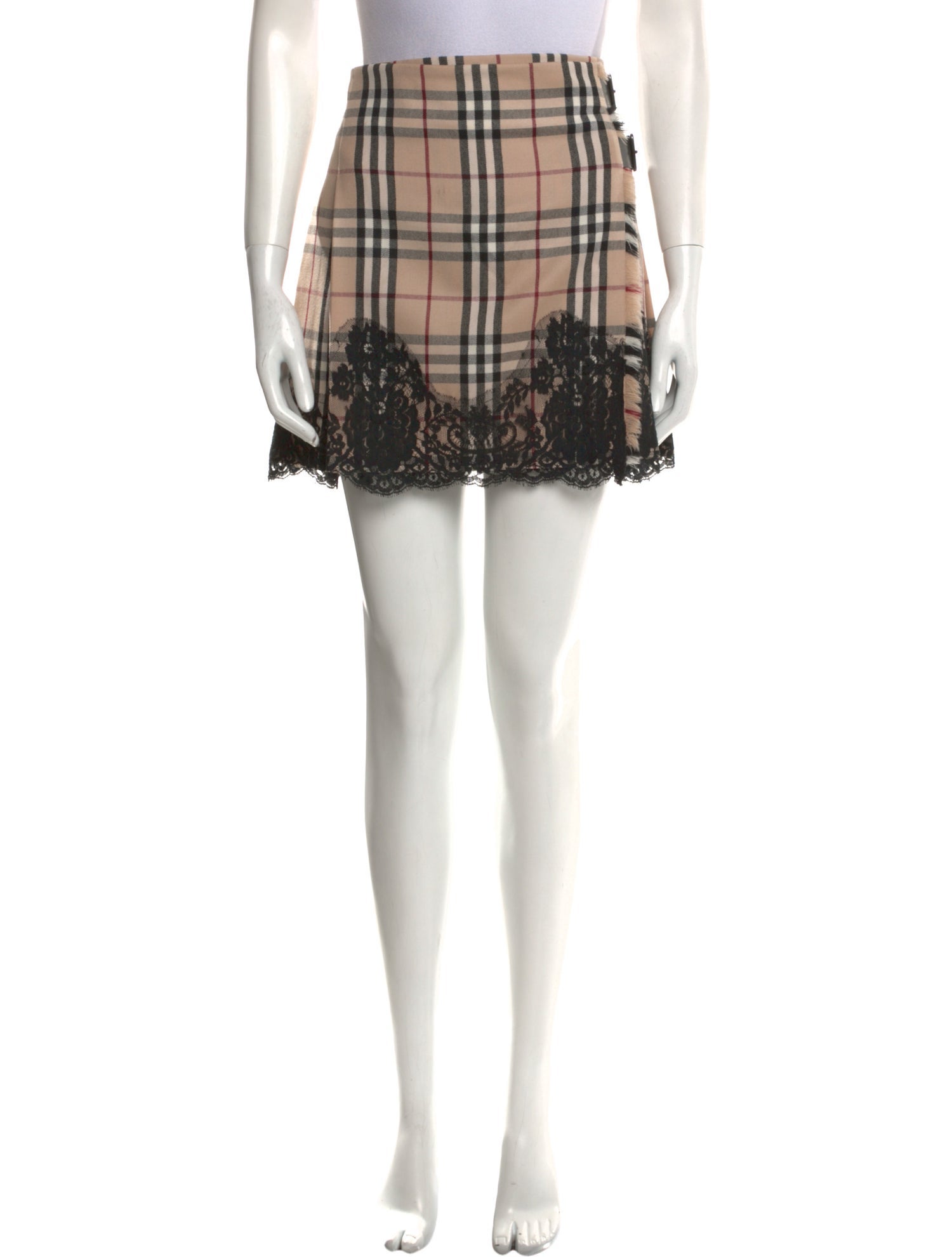 Burberry London Plaid Print Mini Skirt
