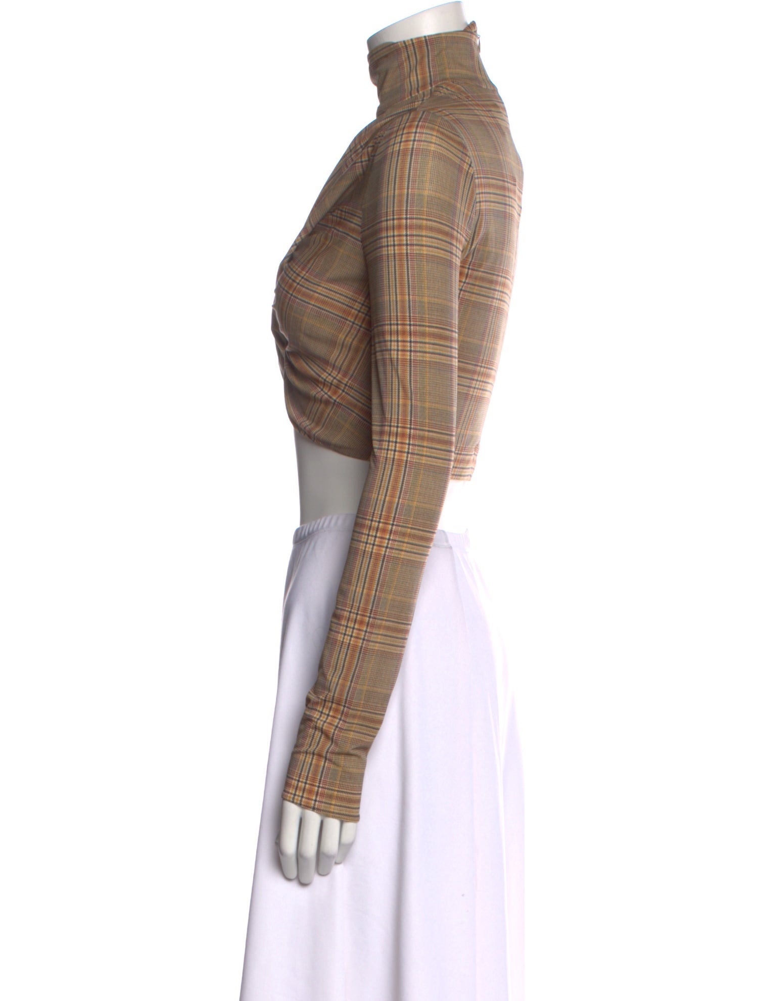 Burberry London Plaid Print Turtleneck Crop Top