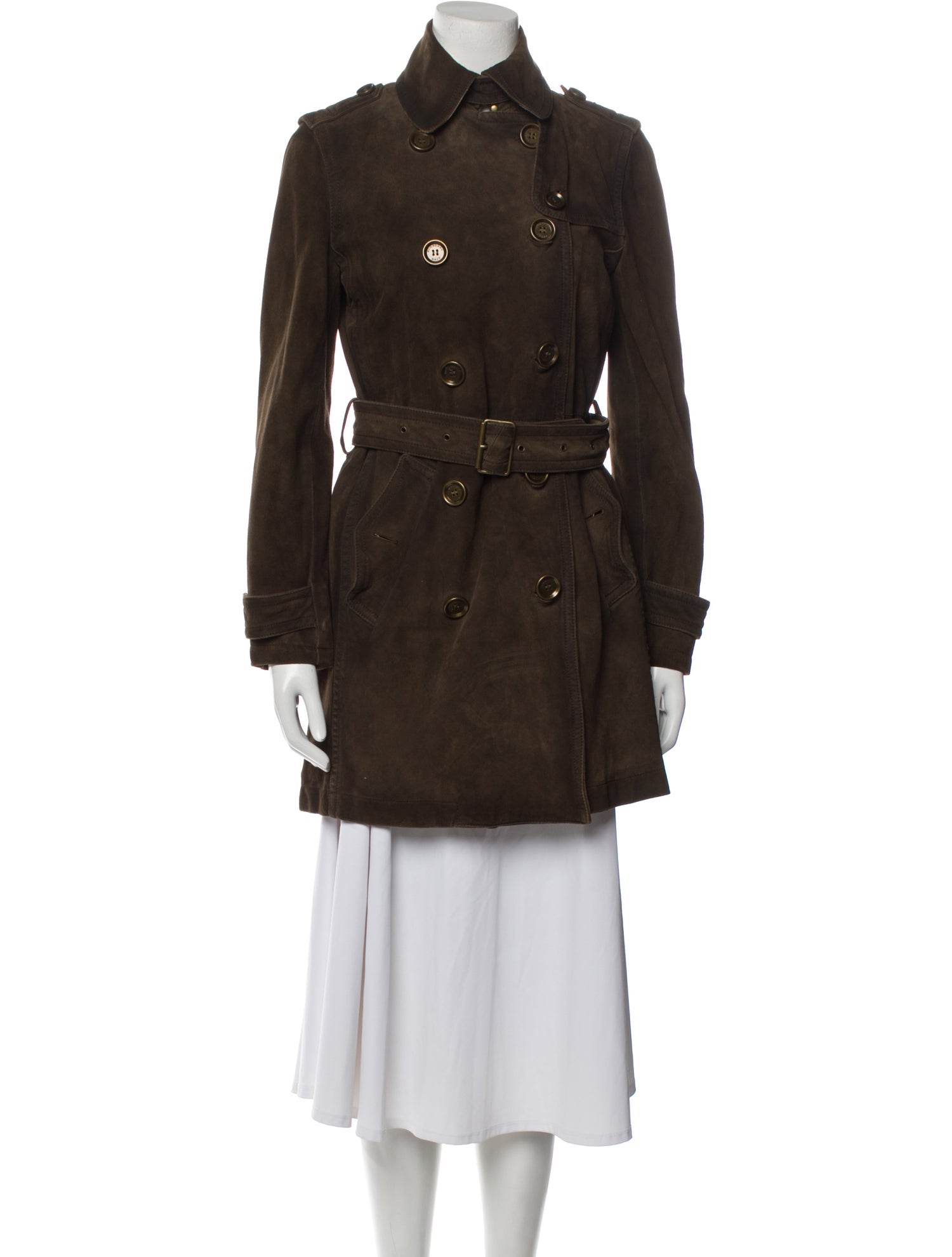 Burberry Brit Goat Leather Trench Coat