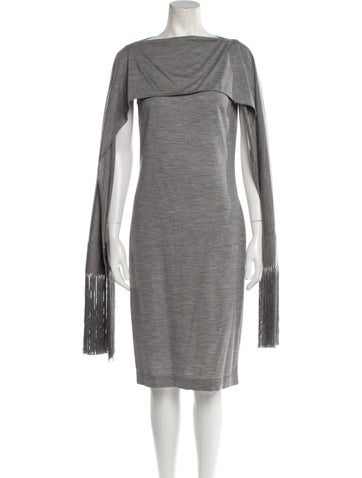 Burberry London Dresses Merino Wool Midi Length Dress US 8 | M