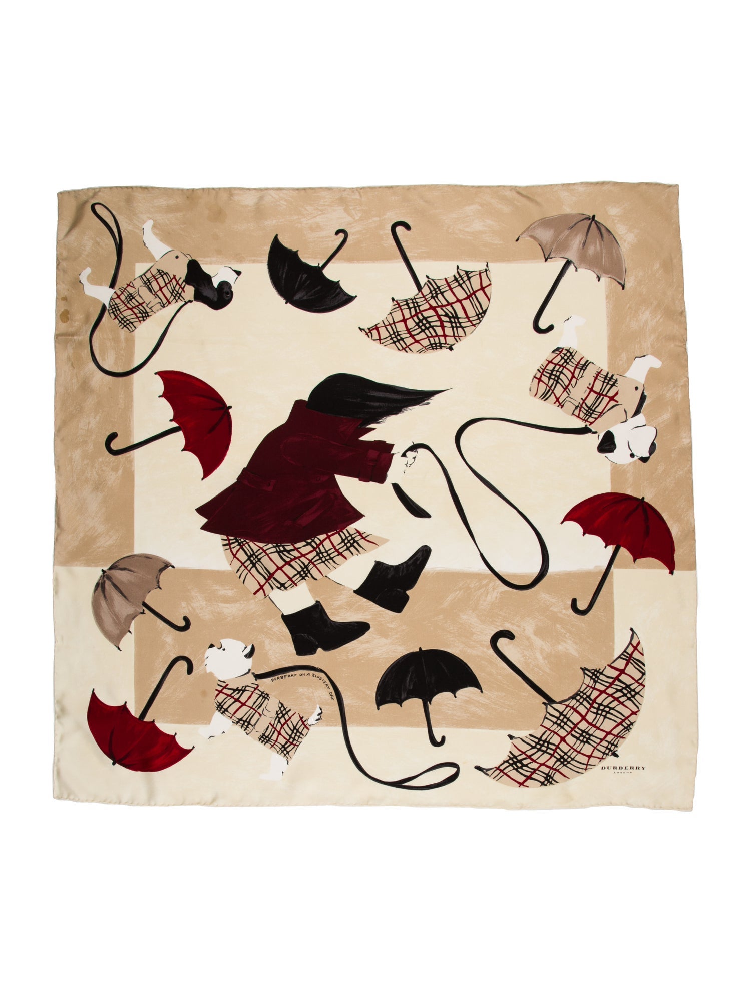 Burberry London Silk Printed Scarf - Neutrals Scarves and Shawls