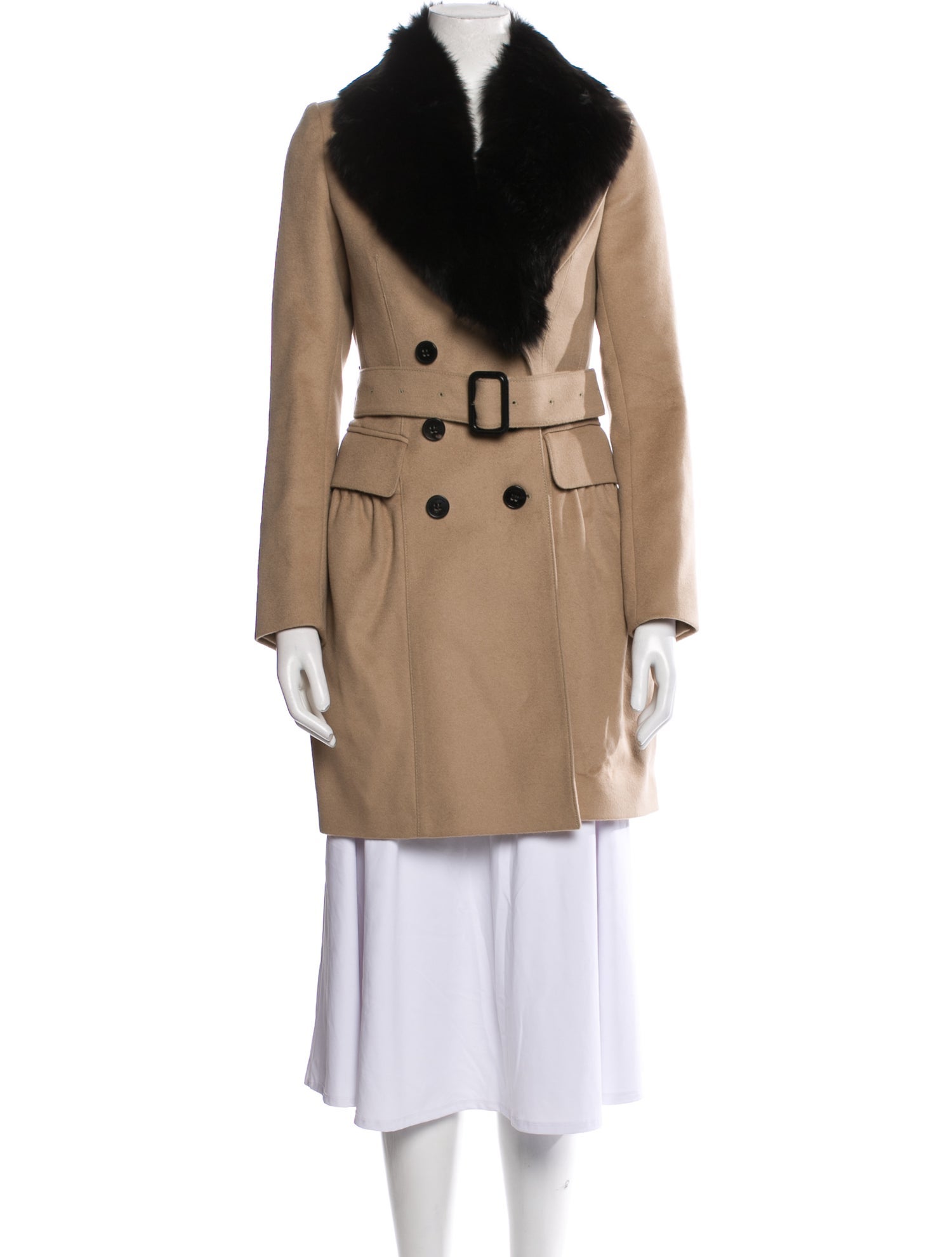 Burberry London Virgin Wool Fur Coat