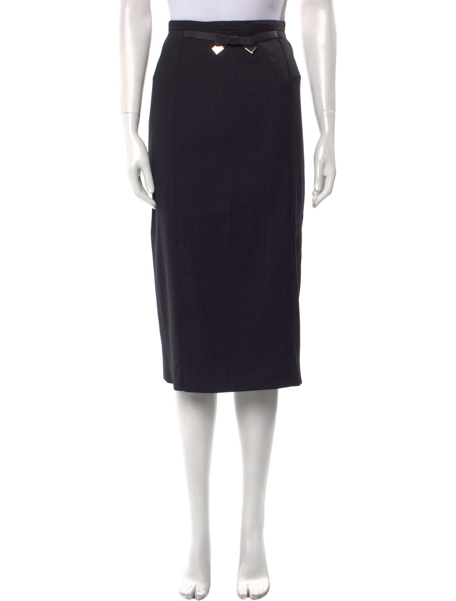 Burberry London Pleated Accents Midi Length Skirt