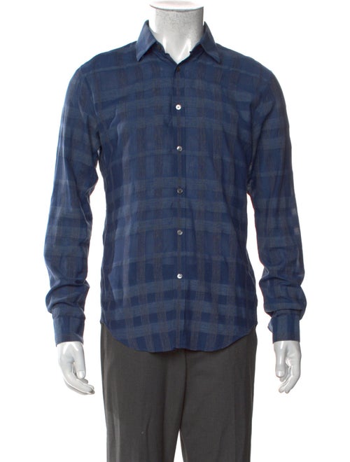 Burberry London Plaid Print Long Sleeve Shirt