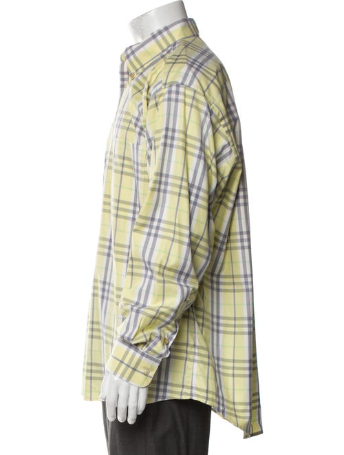 Burberry London Plaid Print Long Sleeve Dress Shirt