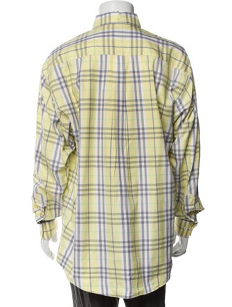 Burberry London Plaid Print Long Sleeve Dress Shirt