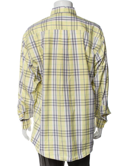 Burberry London Plaid Print Long Sleeve Dress Shirt