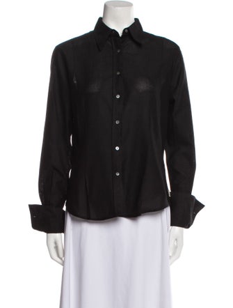 Burberry London Long Sleeve Button-Up Top