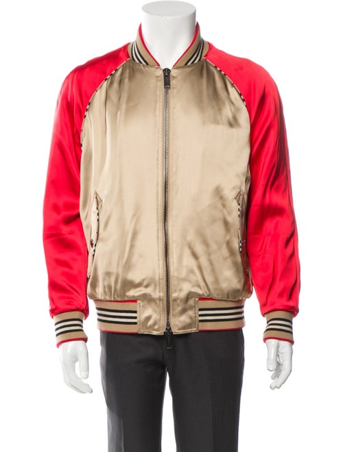 Burberry Colorblock Pattern Bomber Jacket