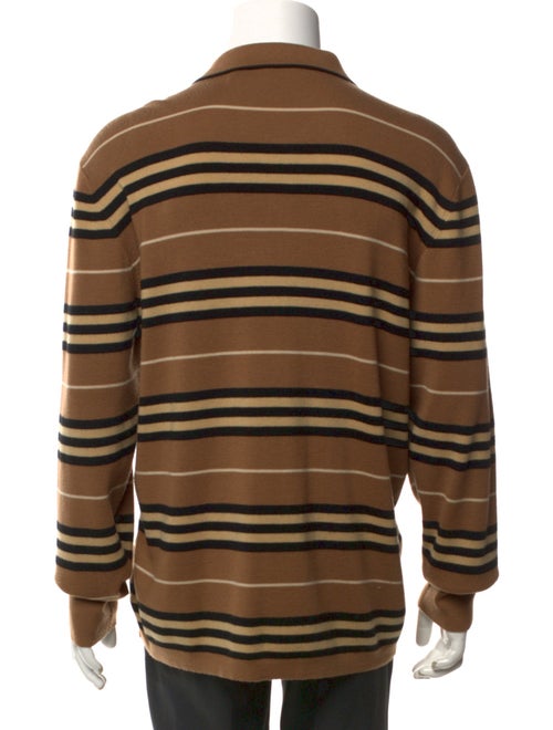 Burberry Merino Wool Striped Polo Sweater