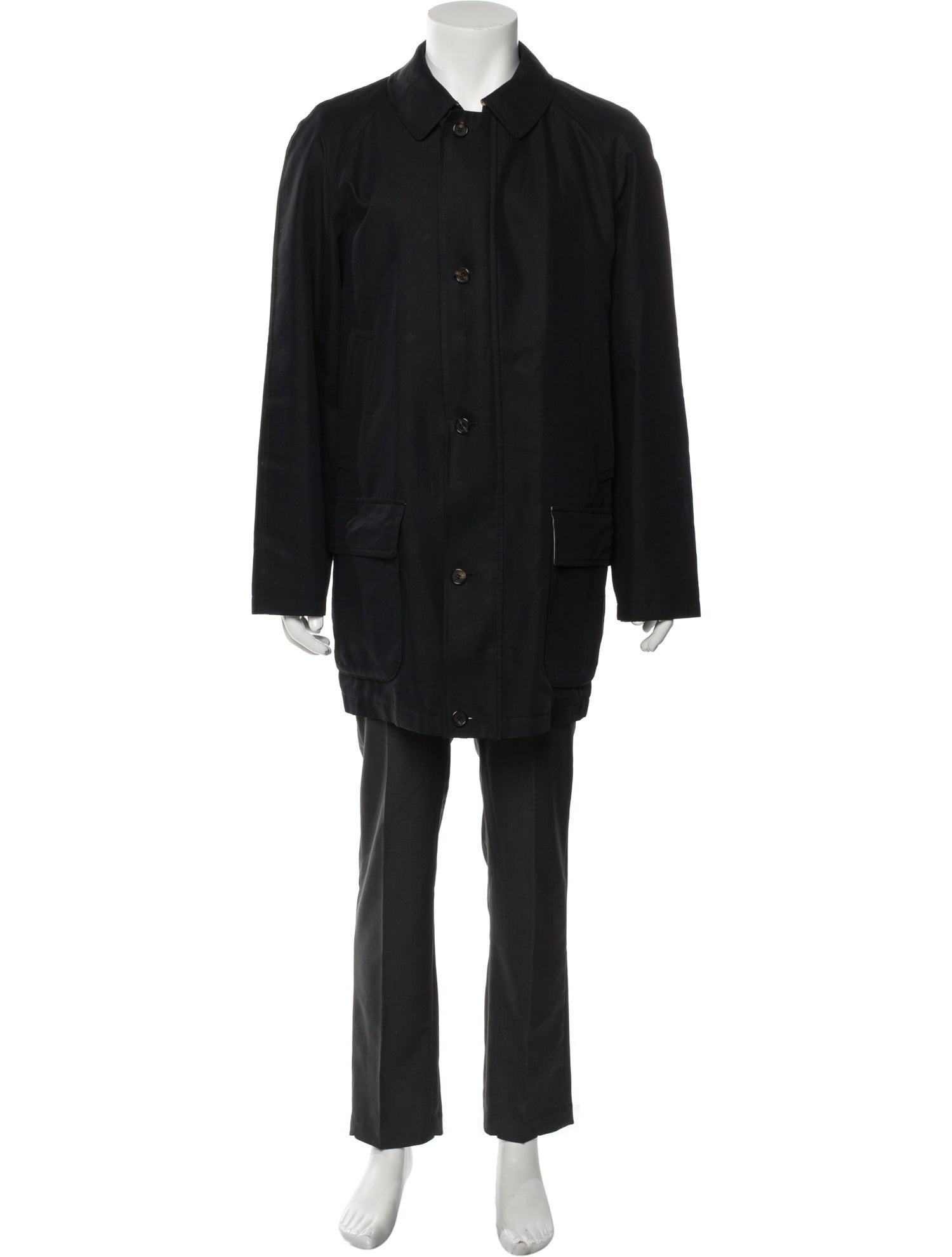 Burberry London Wool Trench Coat - Black Outerwear, Clothing