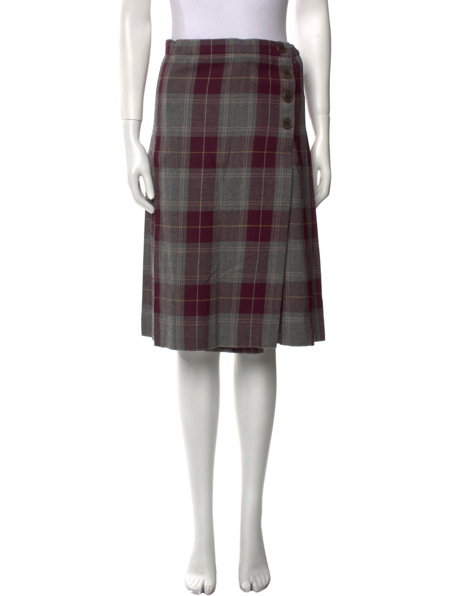 Burberry London Wool Knee-Length Skirt