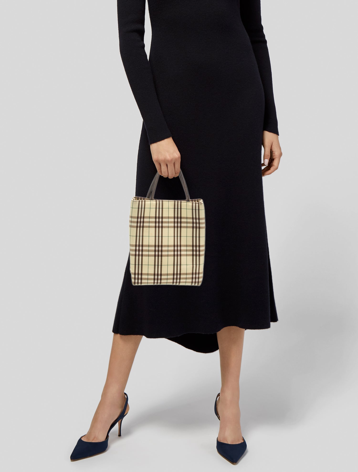 Burberry London Canvas Top Handle Bag