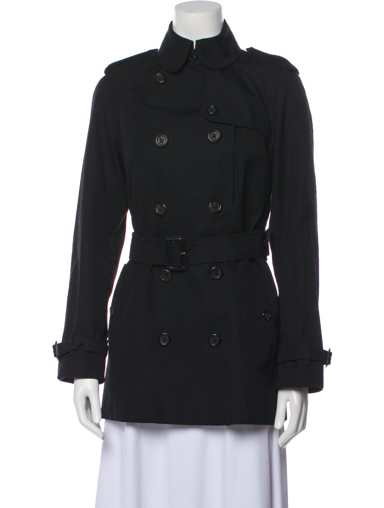 Burberry London cotton trench coat outer FRA59-110-09 black 38