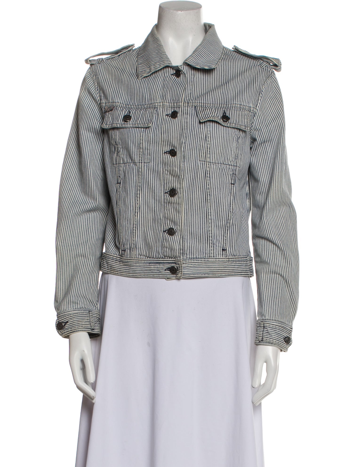 Burberry London Striped Denim Jacket