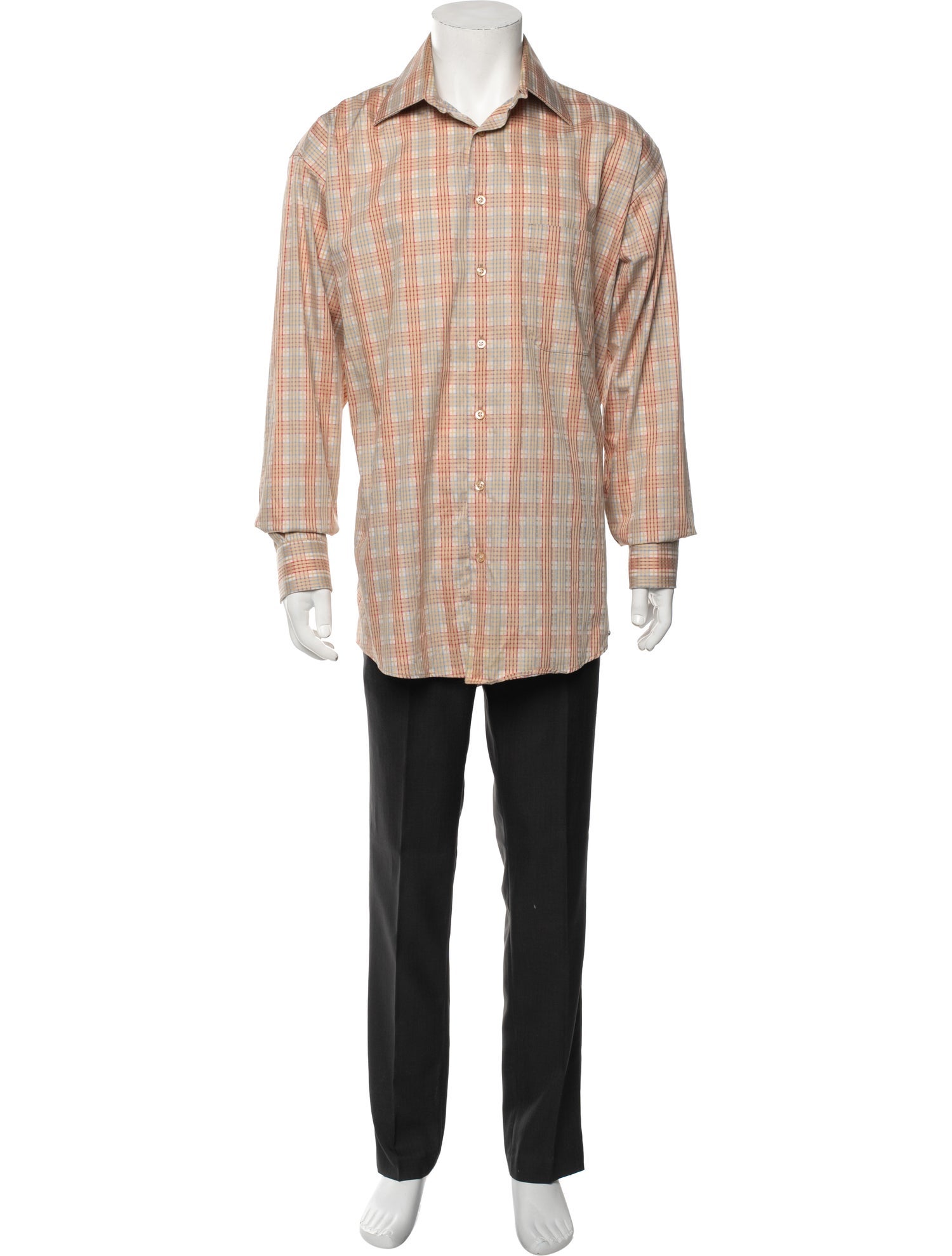 Burberry London Plaid Print Long Sleeve Shirt