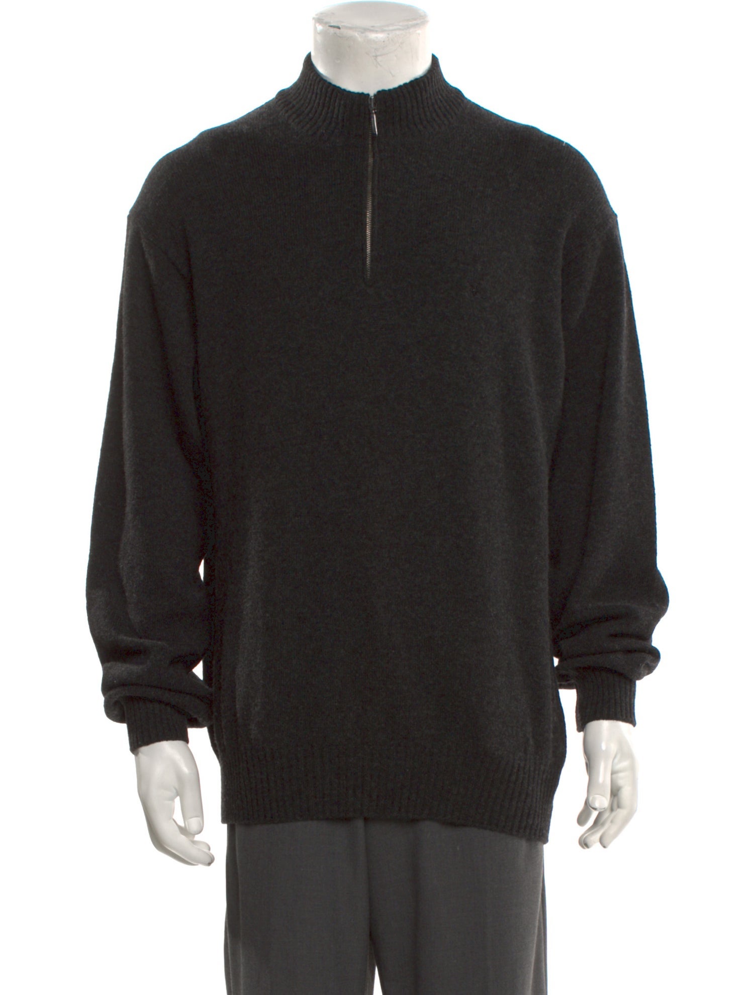 Burberry London Nova Check Pattern Lambswool Polo Sweater