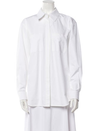 Burberry Long Sleeve Button-Up Top