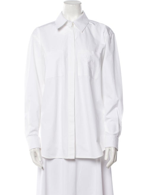 Burberry Long Sleeve Button-Up Top