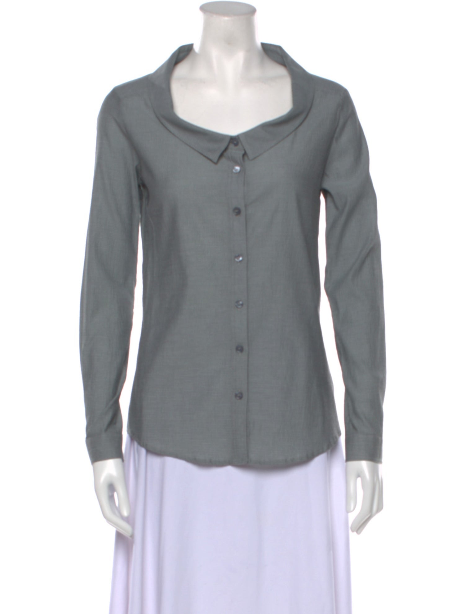 Burberry London Cowl Neck Long Sleeve Button-Up Top w/ Tags