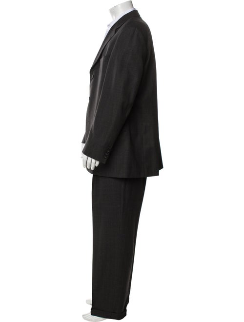 Burberry London Wool Plaid Print Two-Piece Suit