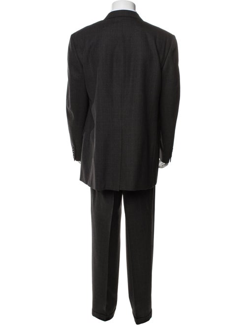 Burberry London Wool Plaid Print Two-Piece Suit