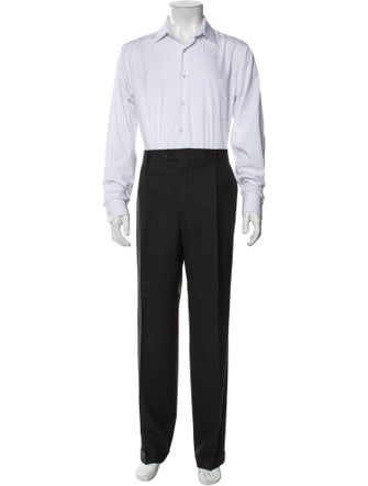 Burberry London Wool Plaid Print Two-Piece Suit