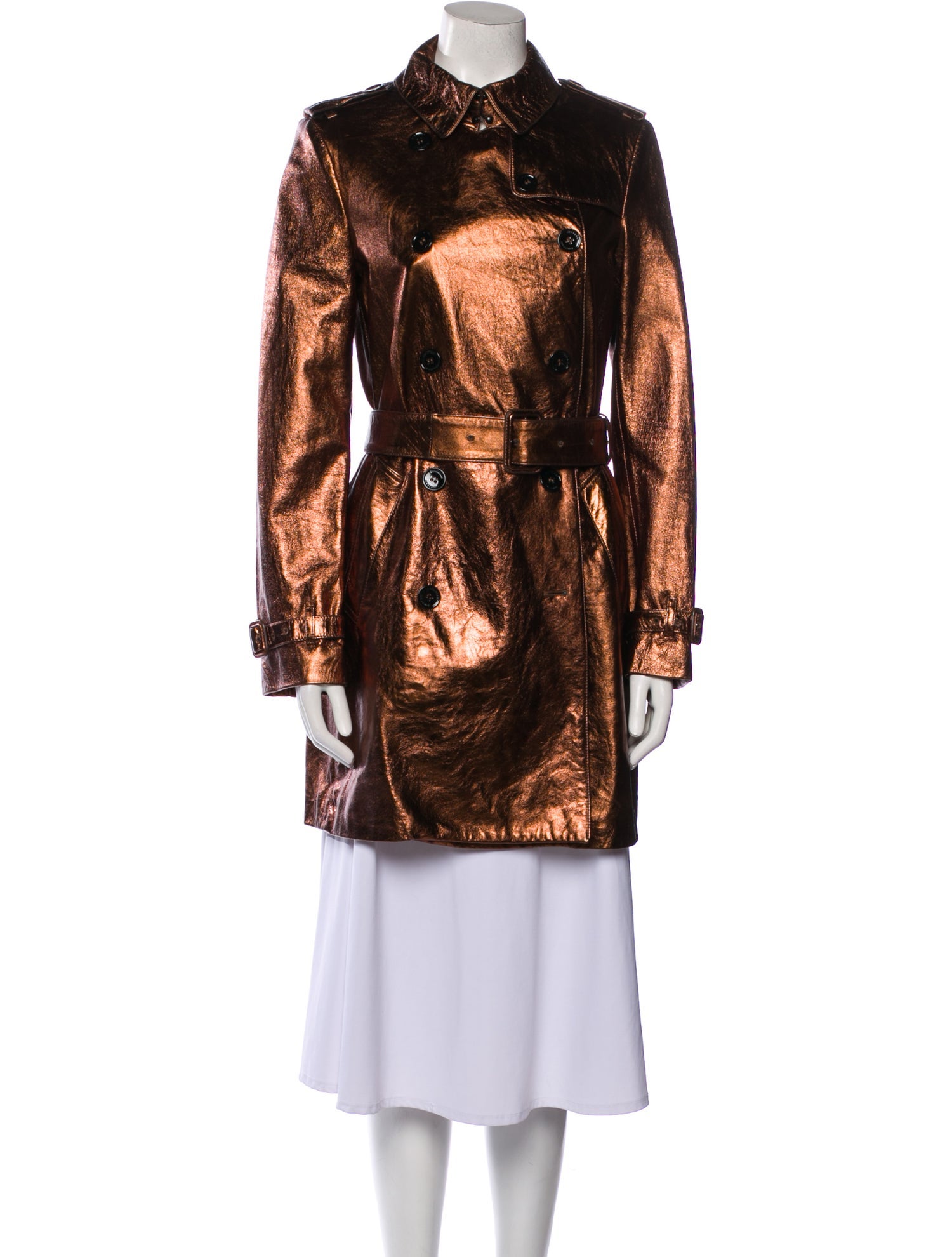 Burberry London Leather Trench Coat