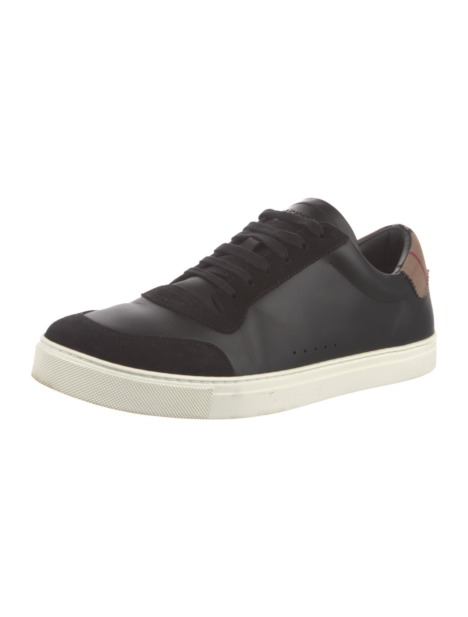 Burberry London Nova Check Pattern Leather Sneakers