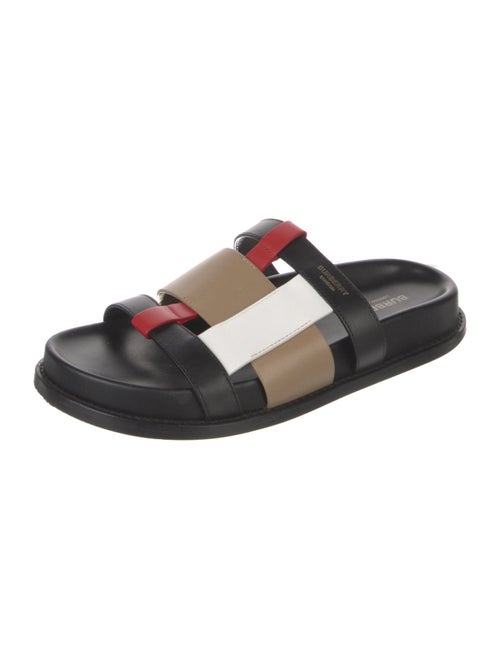 Burberry London Leather Colorblock Pattern Slides
