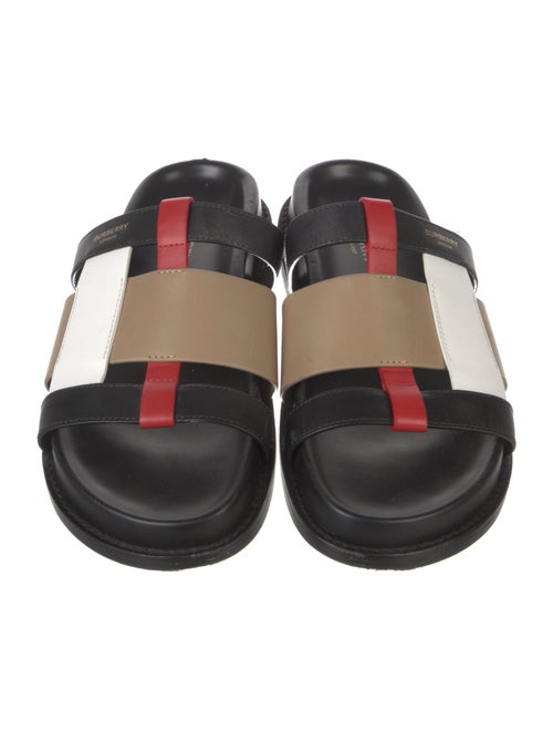 Burberry London Leather Colorblock Pattern Slides
