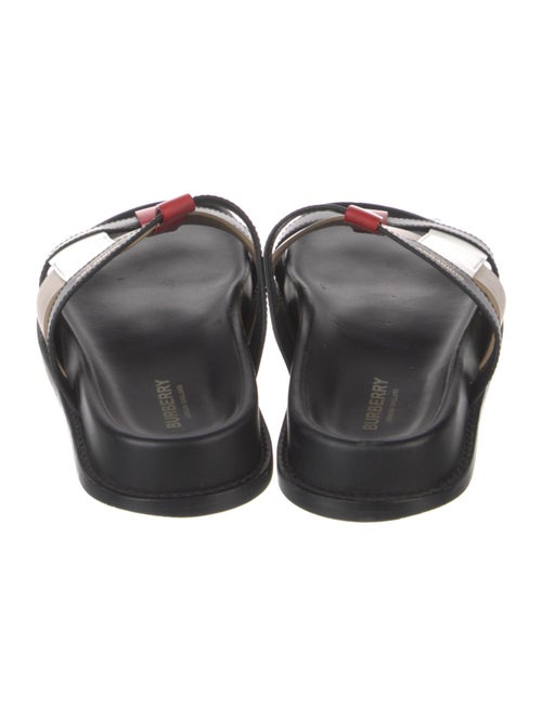 Burberry London Leather Colorblock Pattern Slides