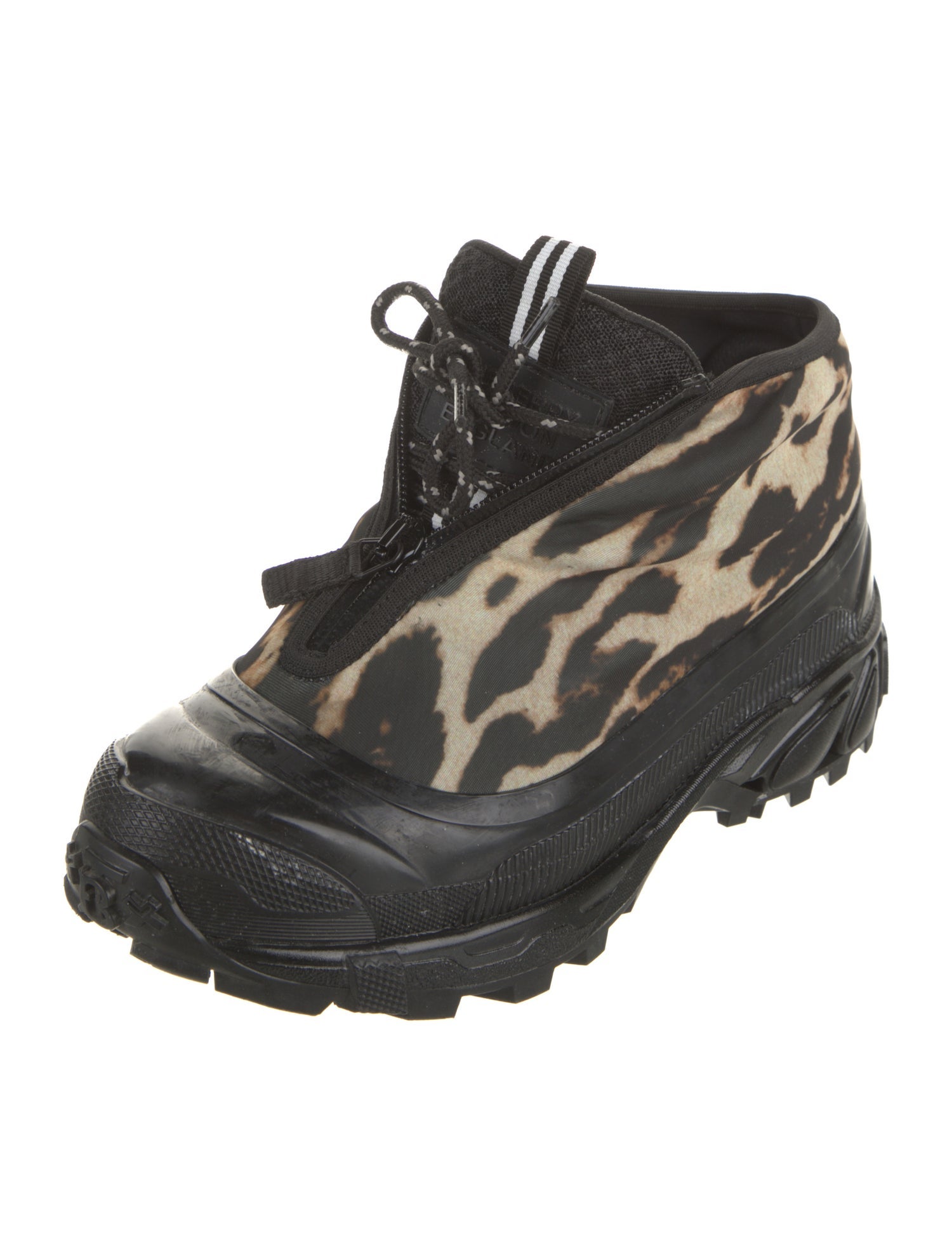 Burberry London Nylon Animal Print Wedge Sneakers