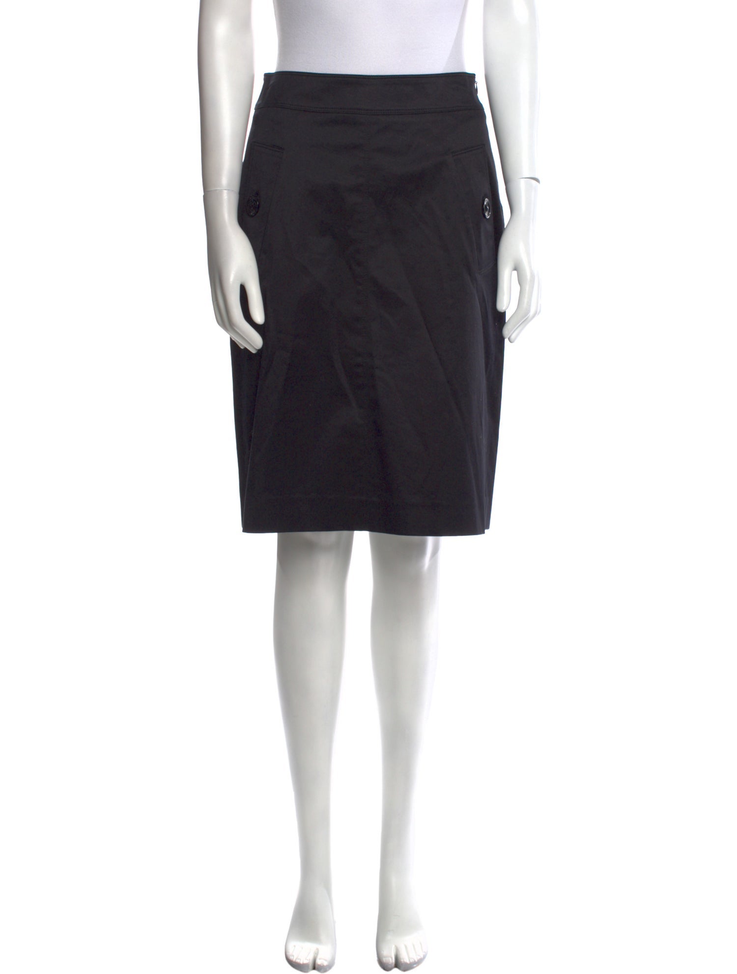 Burberry London Raw-Edge Trim Knee-Length Skirt