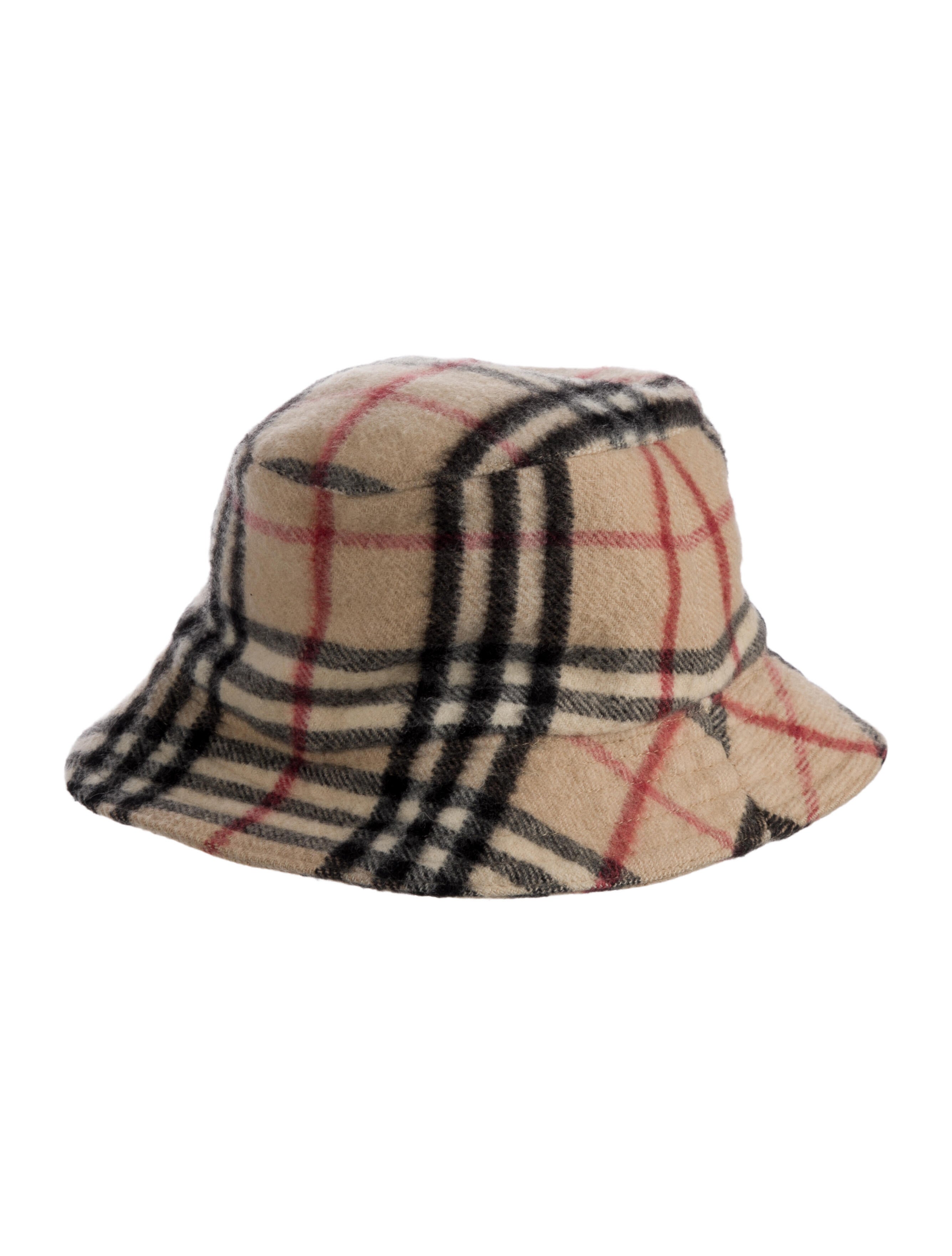 Burberry London House Check Printed Cashmere Bucket Hat  display picture 1