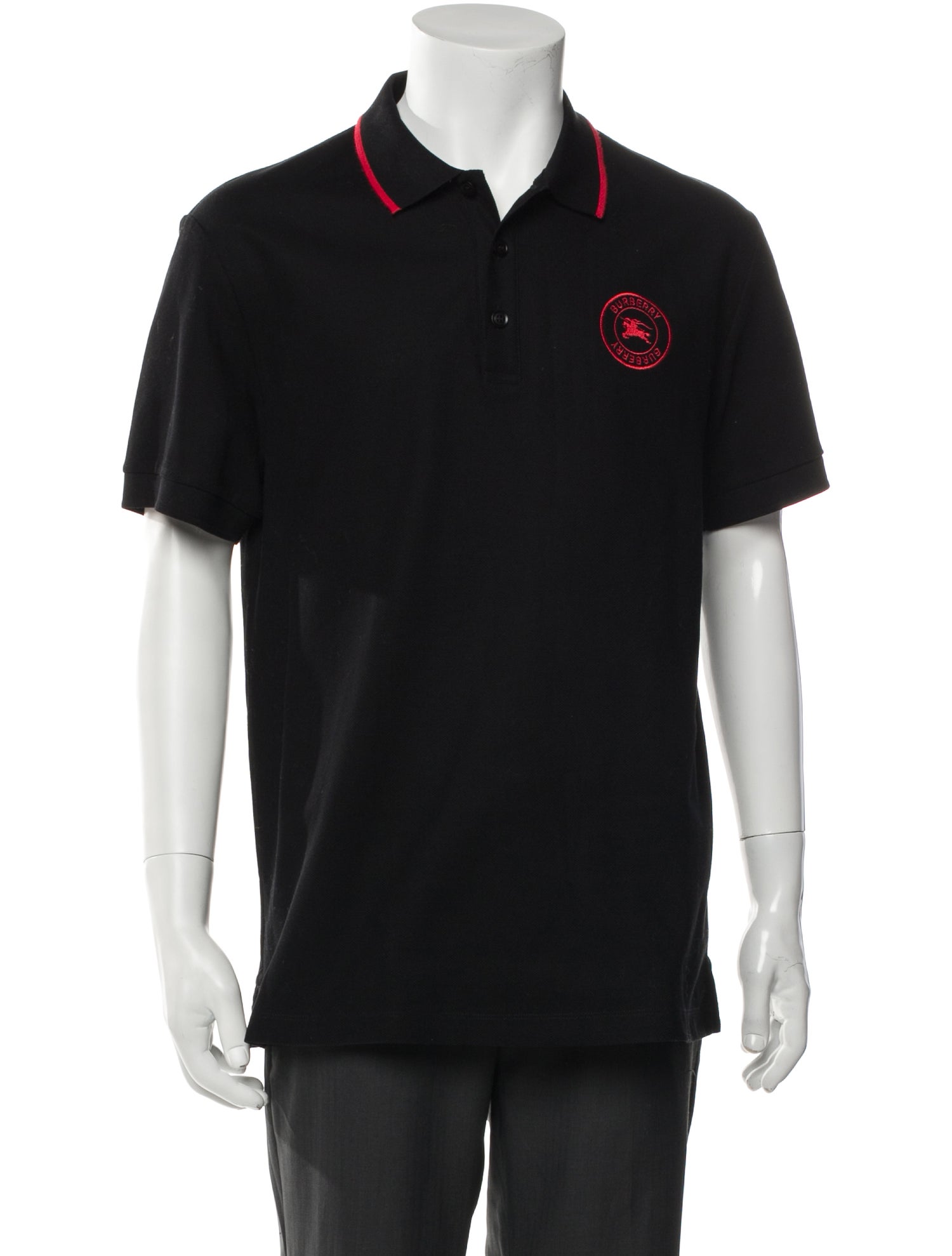 Burberry London Striped Collar Polo Shirt