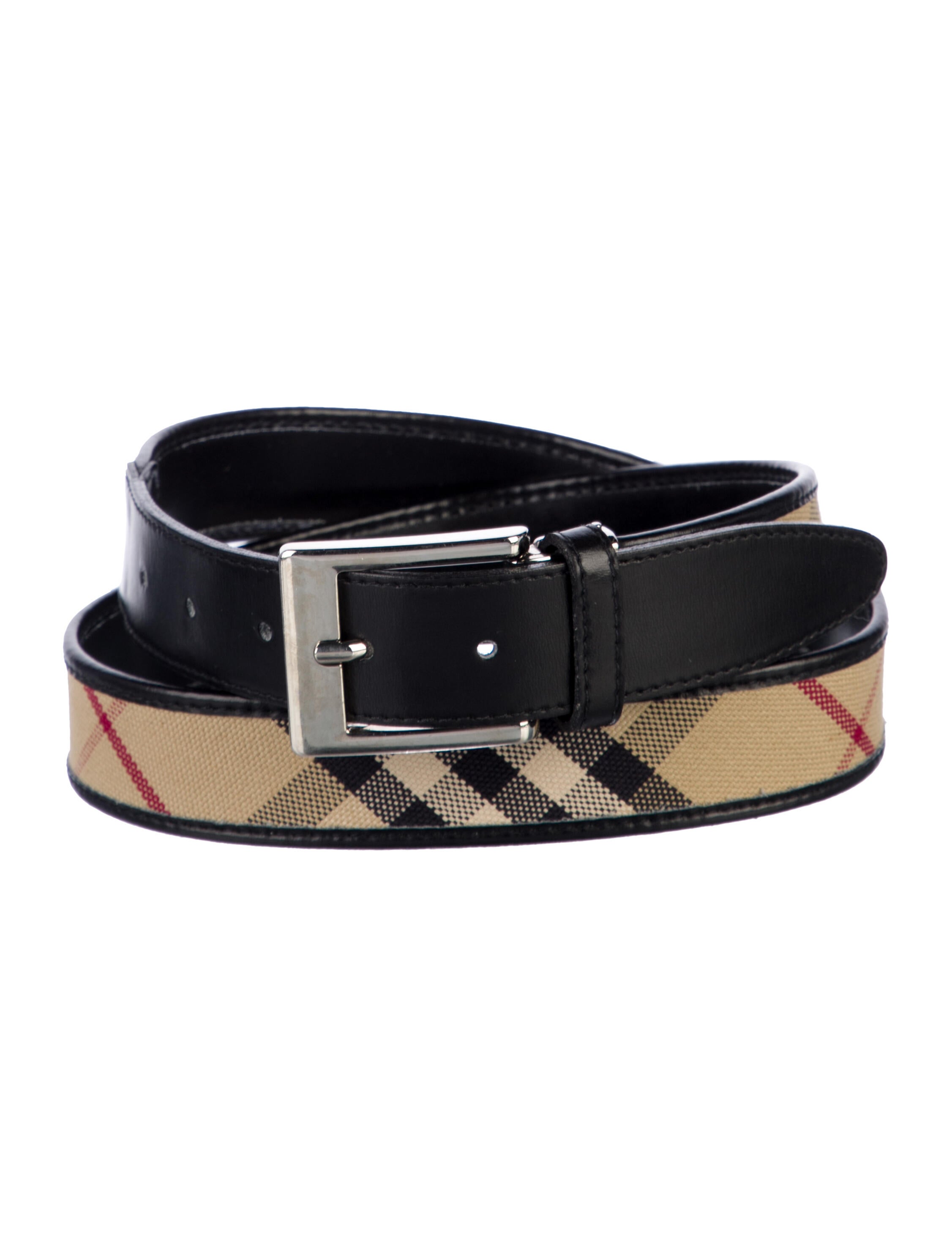 Burberry London Super Nova Check Pattern Leather Belt
