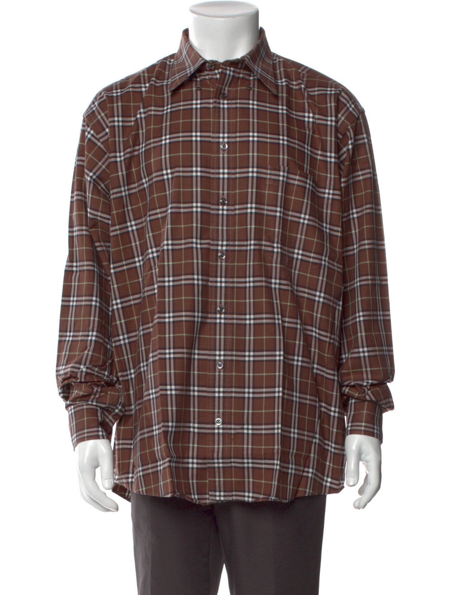 Burberry London Nova Check Pattern Long Sleeve Dress Shirt