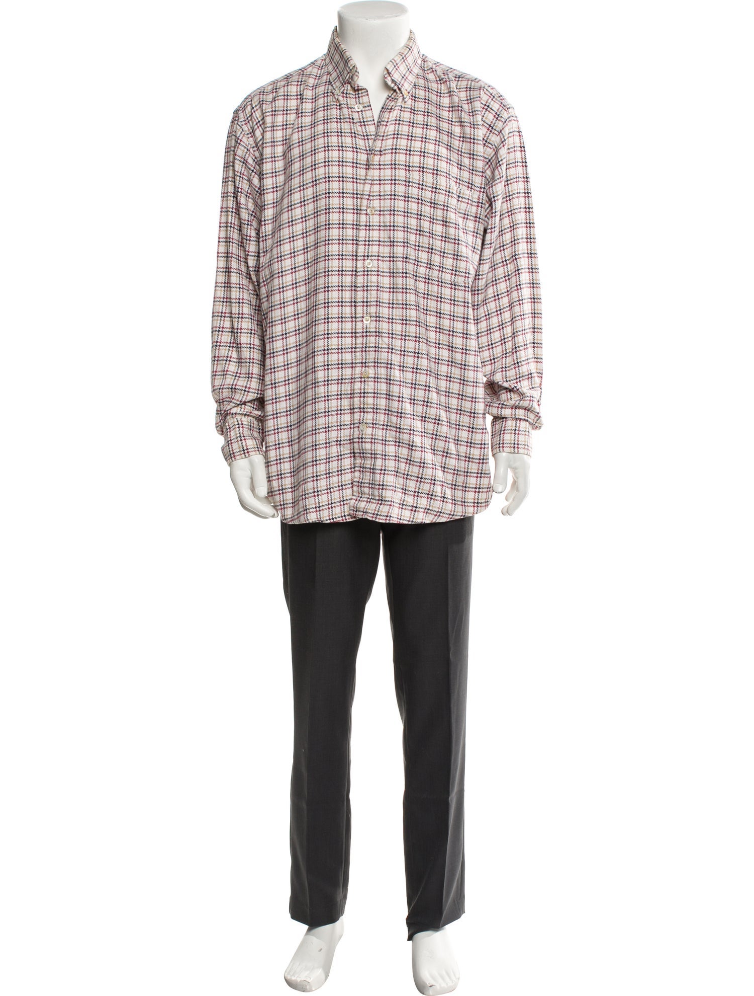 Burberry London Plaid Print Long Sleeve Shirt