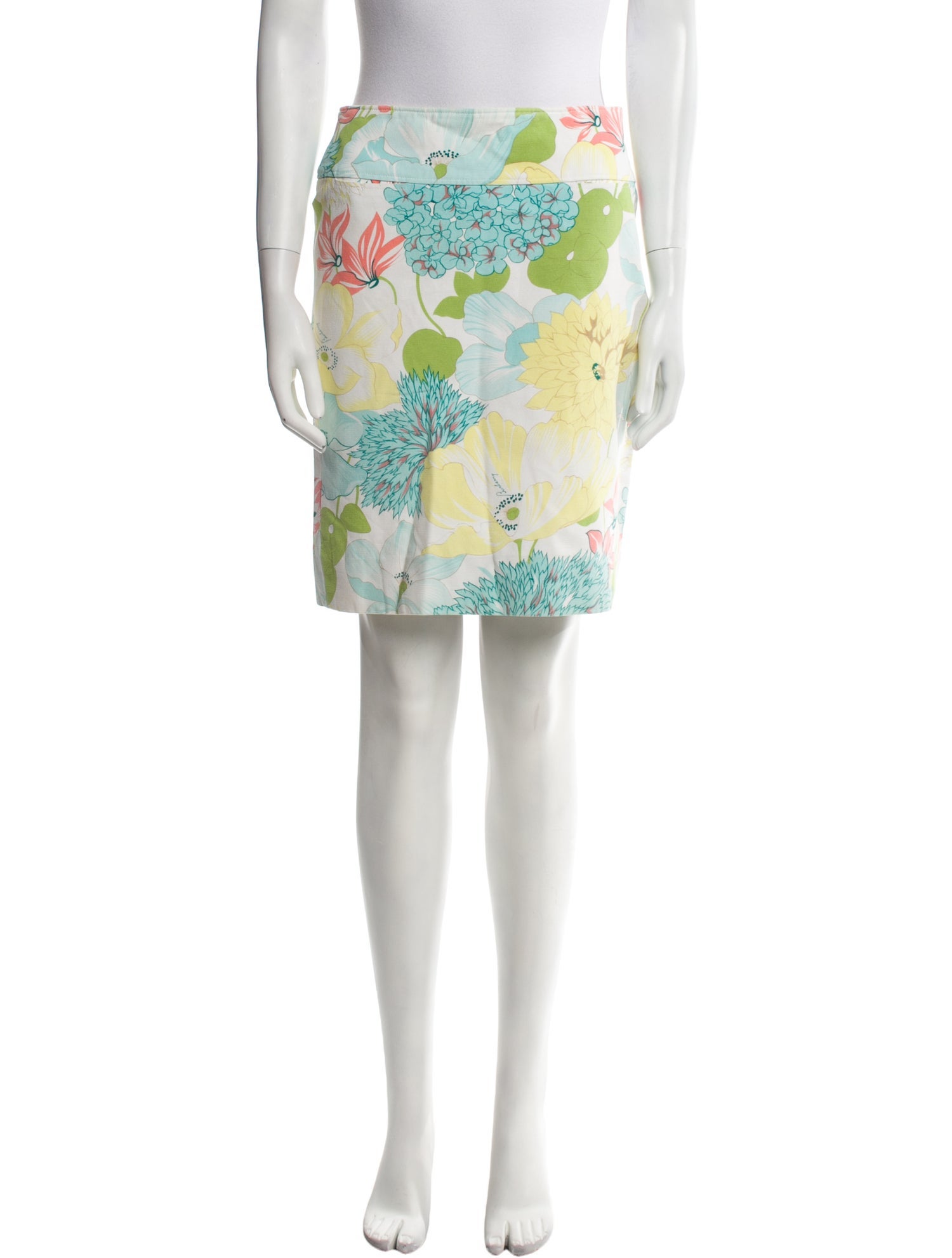 Burberry London Floral Print Knee-Length Skirt