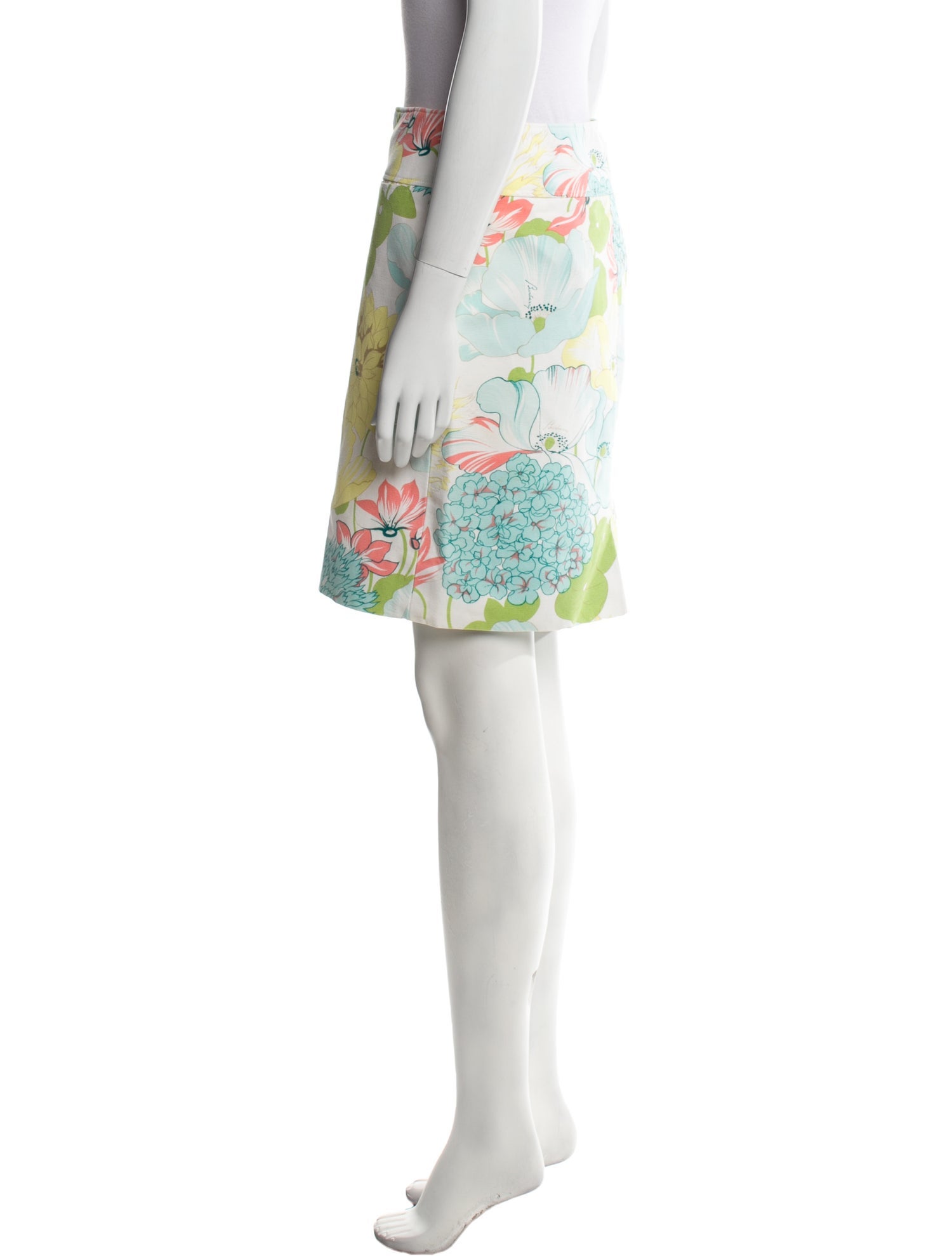 Burberry London Floral Print Knee-Length Skirt