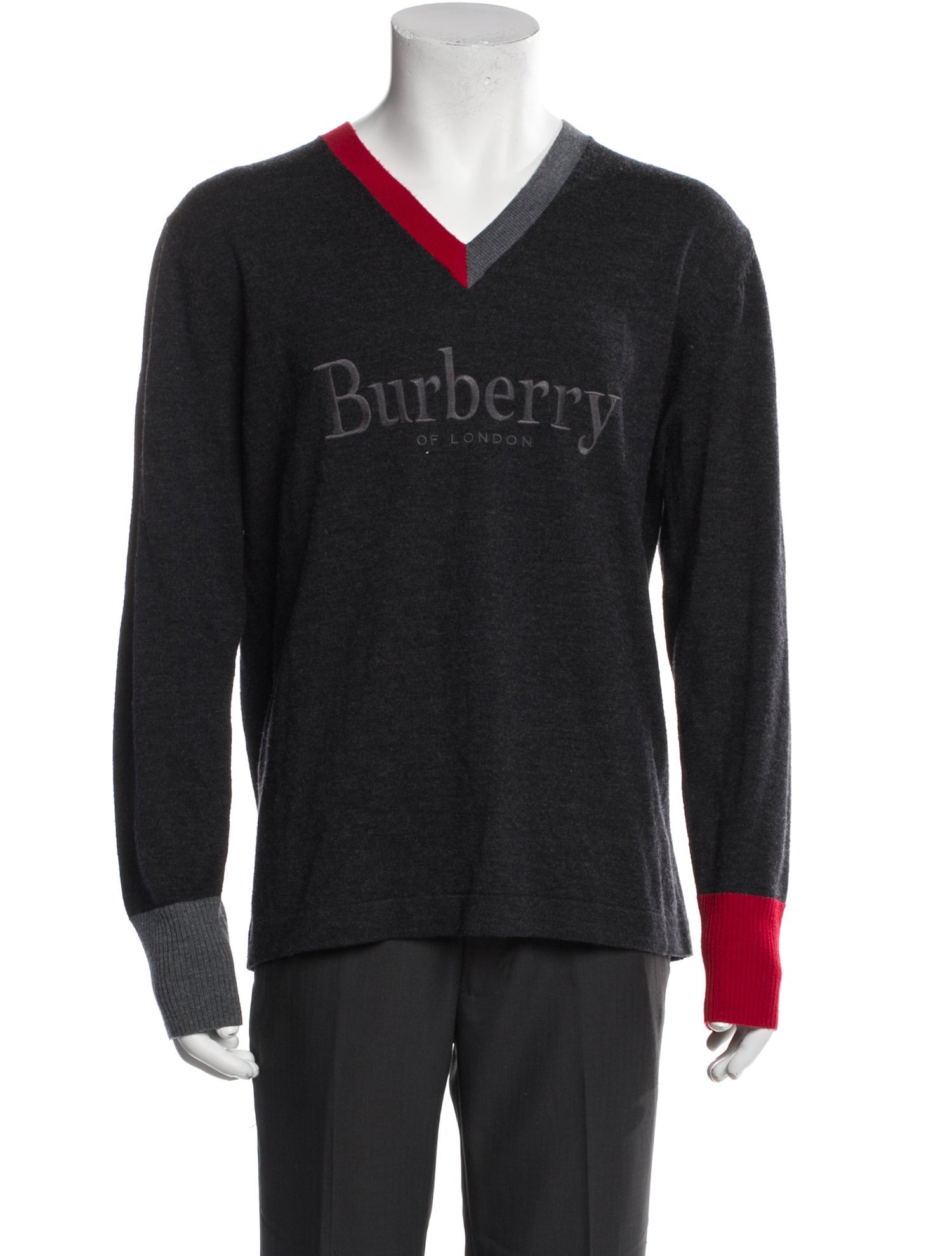 BURBERRY LONDON Size M Black White Logo Polyamide Blend Crew Neck Pullover