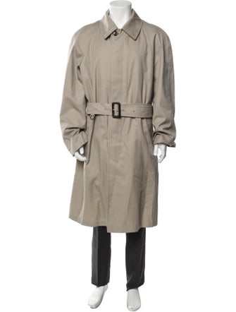 Burberry London Nova Check Pattern Wool Trench Coat