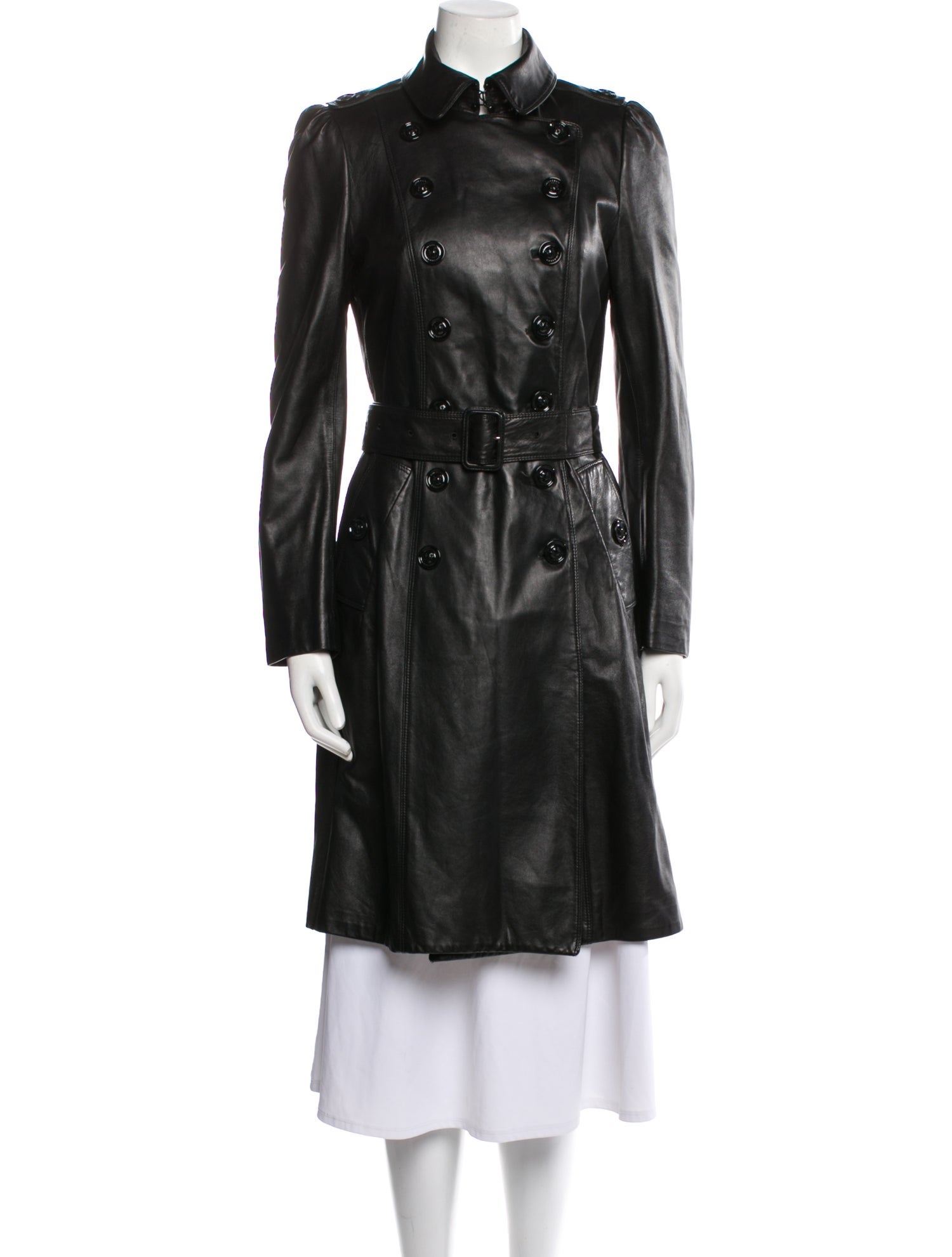 Burberry London Leather Trench Coat