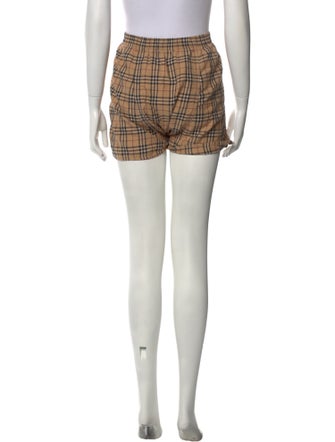 Burberry London Plaid Print Mini Shorts