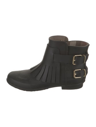 Burberry London Rubber Fringe Trim Accent Rain Boots