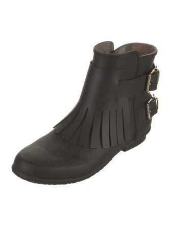 Burberry London Rubber Fringe Trim Accent Rain Boots