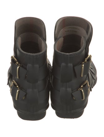 Burberry London Rubber Fringe Trim Accent Rain Boots