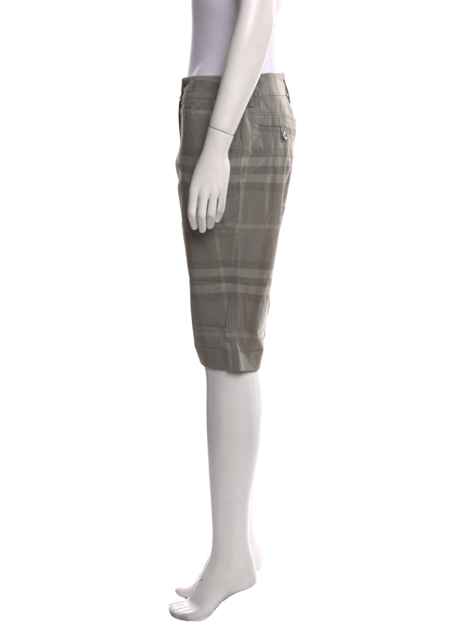 Burberry London Plaid Print Knee-Length Shorts